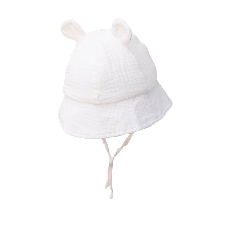 Kreminė 100% medvilnės vaikiška kepuraitė