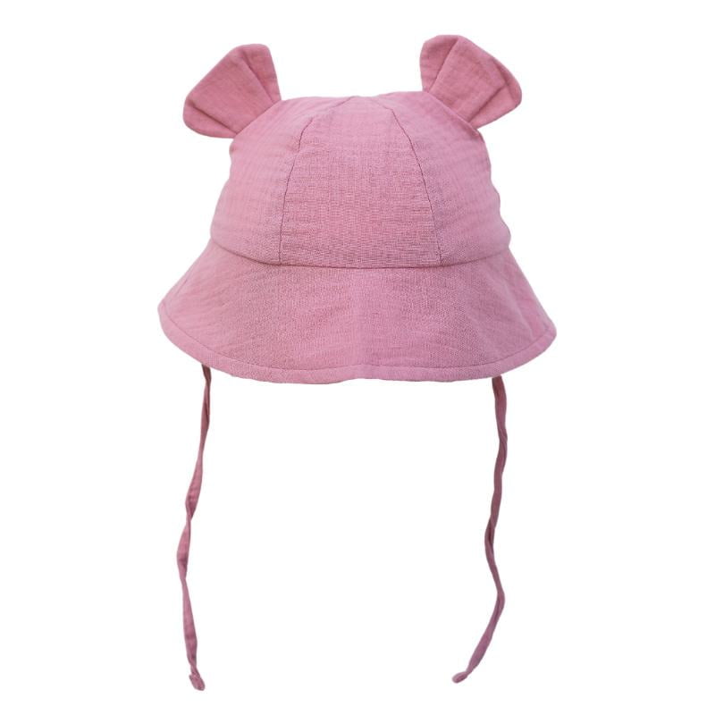 Rožinė 100% medvilnės vaikiška kepuraitė