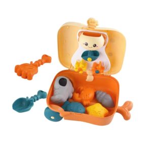 Atidarytas vaikiškas smėlio žaislas lagaminas DUCK visas komplektas