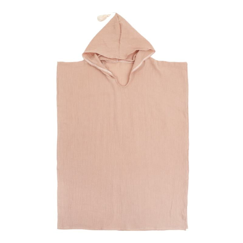 Vaikiškas kreminis muslino pončas iš 100% medvilnės