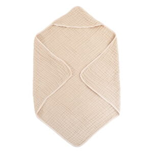 Vaikiškas kreminis muslino rankšluostis iš 100% medvilnės