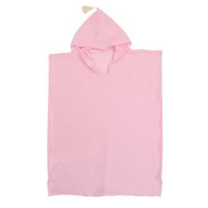Vaikiškas rožinis muslino pončas iš 100% medvilnės