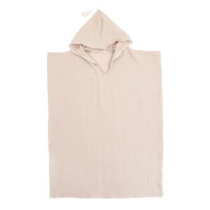 Vaikiškas smėlio spalvos muslino pončas iš 100% medvilnės