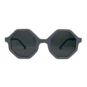 Vaikiški akiniai nuo saulės CLOUD Vaikiški UV400 apsaugos akiniai nuo saulės su tamsiai pilkais aštuonkampiais rėmeliais