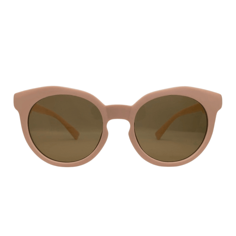 Vaikiški UV400 apsaugos akiniai nuo saulės su ovaliais rožiniais rėmeliais