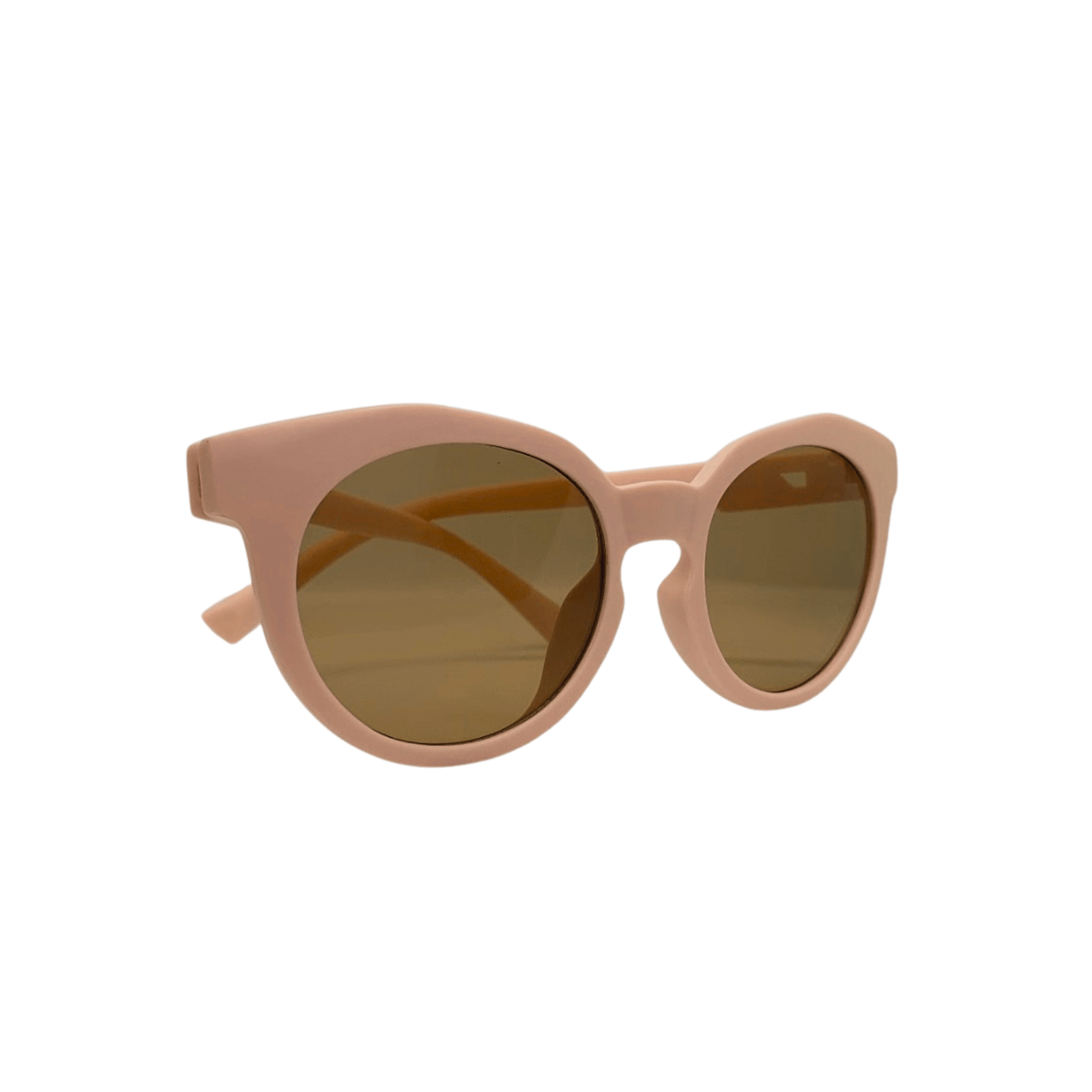 Vaikiški UV400 apsaugos akiniai nuo saulės su ovaliais rožiniais rėmeliais