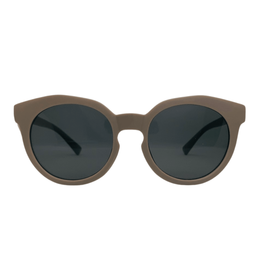 Vaikiški UV400 apsaugos akiniai nuo saulės su ovaliais kakavos spalvos rėmeliais