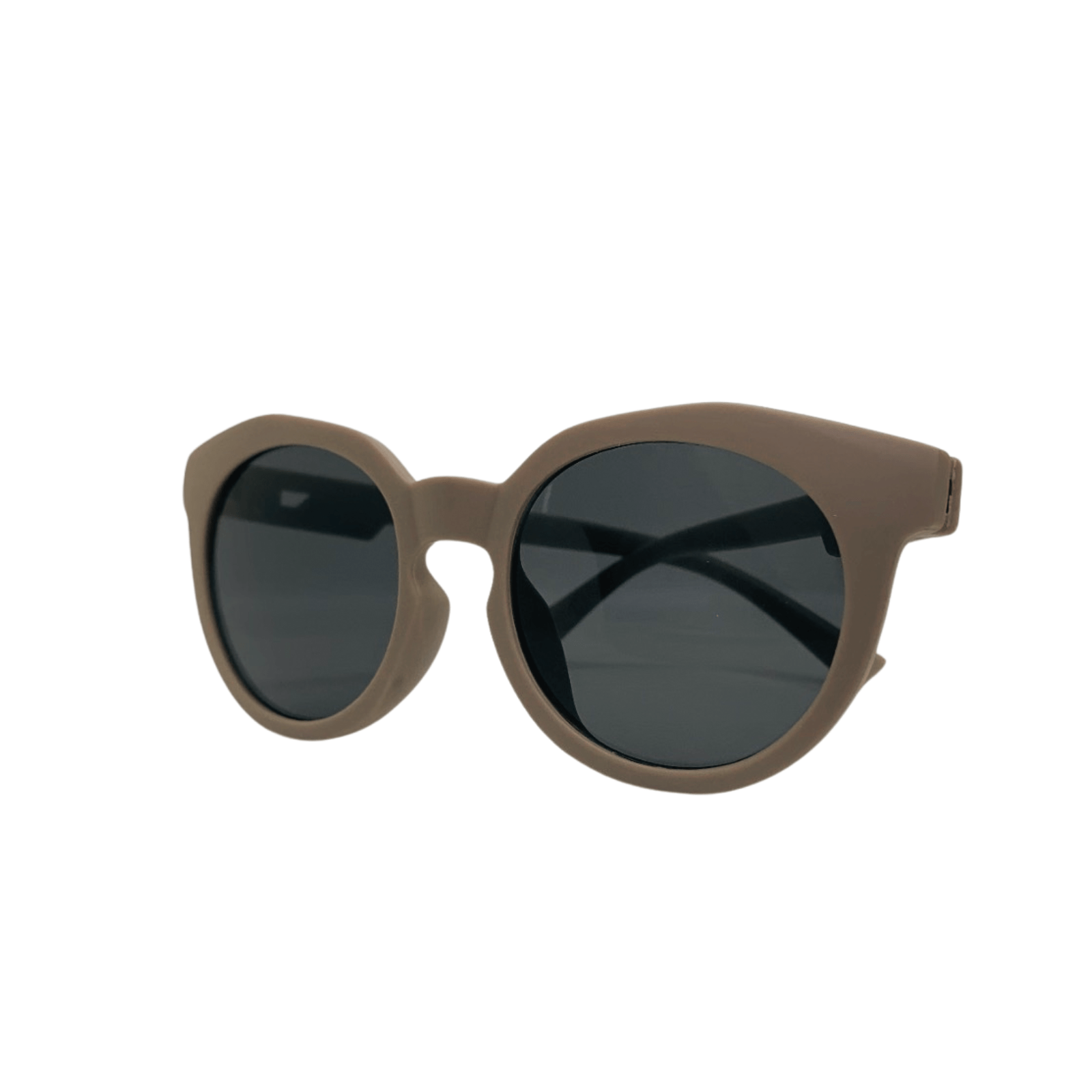 Vaikiški UV400 apsaugos akiniai nuo saulės su ovaliais kakavos spalvos rėmeliais