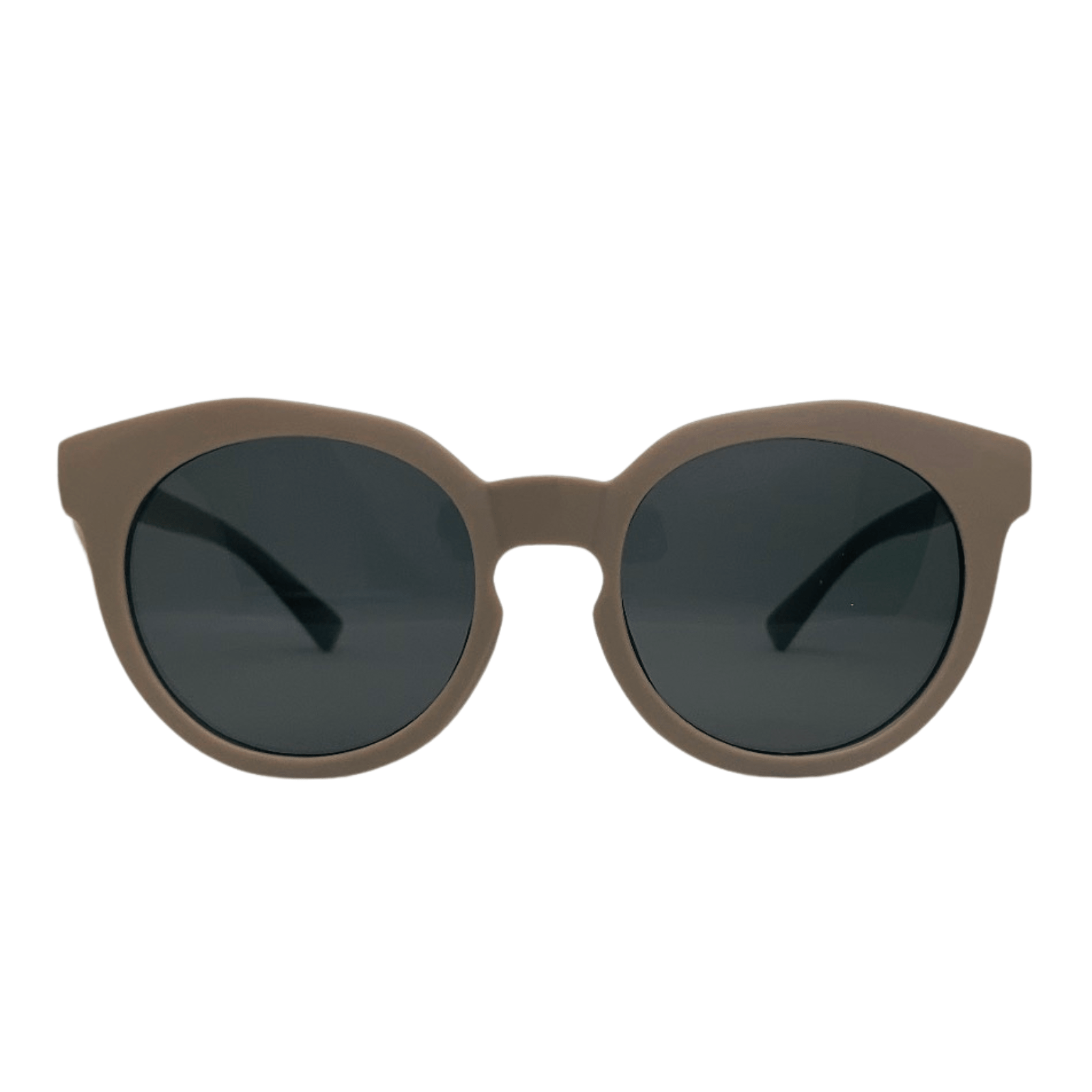 Vaikiški UV400 apsaugos akiniai nuo saulės su ovaliais kakavos spalvos rėmeliais