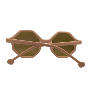 Vaikiški UV400 apsaugos akiniai nuo saulės su dryžuotais aštuonkampiais rėmeliais